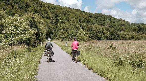 À vélo sur la vélolin, Fécamp © Thomas Le Floc'H